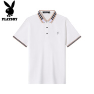 花花公子（PLAYBOY）T恤男短袖夏季男士polo衫翻領(lǐng)商務(wù)休閑上衣服高端男裝