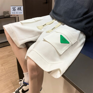 寫璇8XL大碼300斤短褲男胖子加肥加大工裝寬松短褲ins潮流百搭五分褲 白色  8XL 270-300斤【建議】