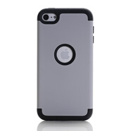 萬(wàn)浮生適合蘋(píng)果iPodtouch7軟膠外殼全包防摔itouch56磨砂保護套硅膠硬殼 灰+黑色(itouch567)