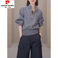 初徑歐貨漂亮衛衣女士秋冬季加絨小眾半拉鏈短款立領(lǐng)修身顯瘦運動(dòng)上衣 灰色春秋款 L建議105-115斤