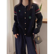 蕭遇（XIAOYU）2025年春天秋冬季新款打底針織開衫女設(shè)計感毛衣外套內(nèi)搭可外穿 黑色 均碼