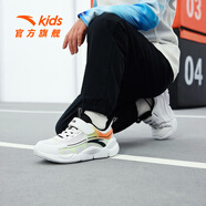 安踏兒童運動(dòng)鞋男童休閑鞋2025年春秋軟底舒適跑鞋小童時(shí)尚跑步鞋子女 【網(wǎng)面/男童】白/黑/橙9908-1 28