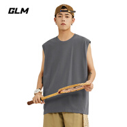 GLM背心男夏季純棉吸汗寬松無(wú)袖男士上衣純色打底衫運動(dòng)健身坎肩