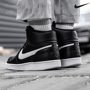 耐克（NIKE）板鞋高幫男鞋2023春季Ebernon Mid運動(dòng)鞋簡(jiǎn)版AJ1籃球鞋學(xué)生休閑鞋 AQ1773-002/黑色 40