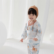 雅贊【商場(chǎng)同款】【特價(jià)】?jì)和锒瑑纫绿籽b秋衣秋褲中小童秋衣秋褲 【特價(jià)】紗布鹿鳴(雙層紗） 73