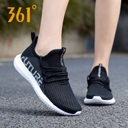 361°女鞋運動(dòng)鞋女2025年冬季網(wǎng)面透氣網(wǎng)鞋361度女士休閑旅游跑步鞋子R 烏黑色/太空灰 35