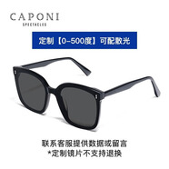 CAPONI尼龍偏光GM墨鏡男女太陽眼鏡防紫外線開車大臉眼睛明星配近視度數(shù) 偏光1.61 近視0-500度 留言度數(shù)