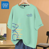 真維斯（JEANSWEST）短袖t恤女夏季2025新款ins時尚打底衫純棉上衣服女裝學生寬松半袖 果綠 日暮熊_KZ L