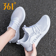 361°運動鞋女鞋2025夏季網(wǎng)面透氣輕便跑步鞋女士361°休閑鞋旅游鞋子 361度白/銀白色 36
