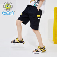 大黃蜂童裝男童短褲2024新款夏季小男孩五分褲運動透氣薄款中大童休閑褲 黑色1111 150