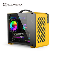 未知玩家X100電腦機(jī)箱MATX手提便攜式緊湊型臺(tái)式機(jī)玻璃側(cè)透迷你mini主機(jī)Typec白色I(xiàn)TX小機(jī)箱 X200 黃色 Type-c版【支持240水冷】
