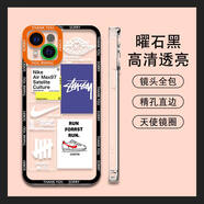 貓漫尖aj手機殼蘋(píng)果15pro適用iphone14華為p70歐美標簽13榮耀100v40潮牌 透明-AJ2耐克曜石黑 iPhone15Pro