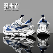 漫步者跑步鞋男士夏季輕奢透氣手工網(wǎng)面鞋休閑舒適百搭刀鋒運(yùn)動鞋 白蘭 40