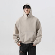 真維斯（Jeanswest）480g重磅短款連帽衛衣boxy潮牌高級感寬松純色美式帽衫外套男女 藏青加絨（高端定制品質(zhì)） M