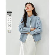 梵希蔓卡其色休閑時(shí)尚工裝風(fēng)短外套2025年春季新款寬松設計感上衣 M3976 藍色 M