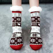 中掌柜成人暖腳寶老人被窩專(zhuān)用不插電暖腳神器女士冬天暖足襪宿舍床上用 黑紅愛(ài)心雪花35-40碼