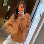 UZSC小紅書同款加厚毛衣女2025新寬松慵懶風溫柔軟糯甜美冬季針織 橘色 S