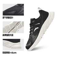 安踏（ANTA）男鞋革網(wǎng)運(yùn)動鞋透氣輕質(zhì)軟底休閑鞋學(xué)生跑步鞋子男 【網(wǎng)面】黑白-1 39