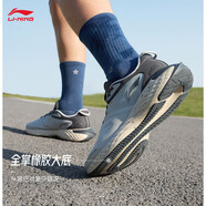 李寧（LI-NING）男鞋運動鞋子男2025春夏季新款緩震跑步鞋男士戶外休閑軟底旅游鞋 迷霧灰/冷檀黑 42