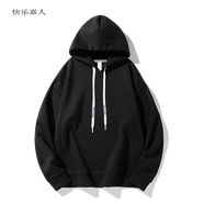 快樂嘉人連帽衛(wèi)衣男潮牌寬松春秋款外套套頭長袖T恤學(xué)生運(yùn)動(dòng)打底衫帽衫女 黑色 XL