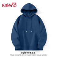 班尼路（Baleno）連帽衛(wèi)衣男春秋季潮流ins簡約大碼帶帽上衣男生寬松慵懶純色帽衫