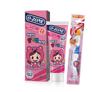 歐志姆（O-ZONE）韓國(guó)進(jìn)口O-zone/歐志姆8無(wú)兒童小孩牙膏1-6歲60g草莓香橙味 兒童清潔套裝【牙膏+牙刷】