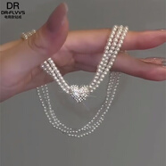 DL 1998胖東來(lái)同款珍珠項鏈多層磁力愛(ài)心三層頸鏈女短款設計感網(wǎng)紅百搭鎖 愛(ài)心頸鏈