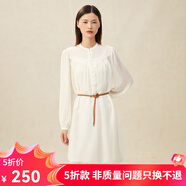 哥弟真的好（GIRDEAR）女裝寬松泡泡袖連衣裙（附吊帶裙、腰帶）A500194 白 M (3碼)