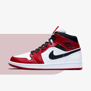 NIKE耐克Air Jordan 1 Mid AJ1白紅小芝加哥 男子中幫休閑板鞋 554724-173 42