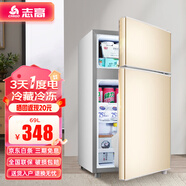 志高小冰箱69L迷你小型家用 下冷藏上冷凍兩用宿舍寢室出租房雙門(mén)辦公室電冰箱 節能省電 一級能效-69L金雙門(mén)【省電輕音】
