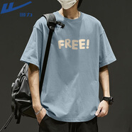 回力（Warrior）美式復古t恤短袖男大字母夏季寬松潮流潮牌青少年打底衫半袖上衣