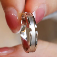 OLEVO999純銀同款蒹葭與白露輕奢小眾情侶對戒鑲鉆閉口婚戒一對送女友 S999純銀蒹葭男款（美碼6號）