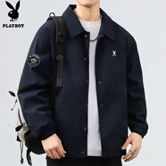 花花公子（PLAYBOY）夾克男外套男秋季男裝男士休閑運(yùn)動(dòng)翻領(lǐng)潮牌上衣服