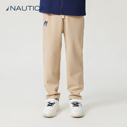 NAUTICA/諾帝卡童裝男童直筒褲春秋季修身長褲高彈兒童戶外休閑褲 卡其色 160