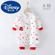 迪士尼新生嬰兒衣服連體衣春秋夏季薄款無(wú)骨純棉滿(mǎn)月可愛(ài)超萌外出抱抱服 紅色 無(wú)骨純棉 59 建議9到13斤左右