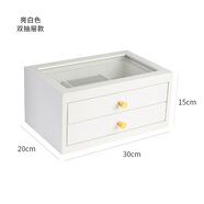 半笙實(shí)木首飾收納盒女中國風(fēng)復古首飾盒收納盒耳釘飾品盒結婚生日禮物 大號2段白色