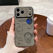 麥煥 適用蘋果17ProMax手機殼iPhone17Pro/15/16Pro鐳射14/15/16promax翻毛皮保護套防摔潮牌卡通軟殼 【哆啦A夢-灰色】 蘋果16ProMax