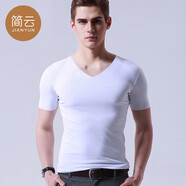 簡(jiǎn)云無(wú)痕短袖t恤男士莫代爾打底衫運動(dòng)健身白色汗衫內衣打底衣夏季