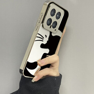 晨京 電鍍鏡面正負形貓咪適用于小米14手機殼簡(jiǎn)約高級感小米14pro可愛(ài)補妝鏡子紅米k70女款全包保護套 正負形依偎貓咪【電鍍鏡面】 小米 14