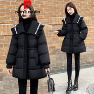 皮爾卡丹（pierre cardin）官方九江品牌高端女裝歐洲站2026冬新款中長(cháng)款棉服高端收腰氣 平湖旗艦款黑色 L 平湖旗艦款 建議110-120斤