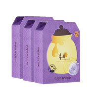 赤旗春雨P(guān)apa Recipe蜂蜜面膜補(bǔ)水保濕 水潤舒緩滋潤肌膚滋潤修護(hù)男女 紫蘇乳糖酸面膜18片/3盒