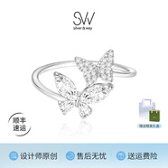 SILVER & WAY【原創(chuàng)設(shè)計(jì)】蝶舞翩翩戒指女ins風(fēng)優(yōu)雅甜美開口戒 生日禮物送女友 【原創(chuàng)設(shè)計(jì)】蝶舞翩翩戒指-均碼