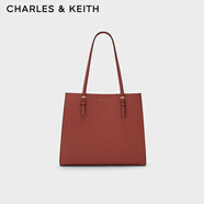 CHARLES&KEITH質(zhì)感純色大容量手提包托特包包女包女士生日禮物CK2-30781650-6 Brick磚色 XL