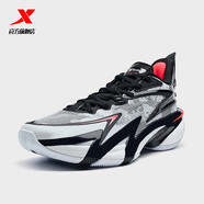 特步（XTEP）【門(mén)店同款】鏖戰3代籃球鞋男2024秋季新款戶(hù)外實(shí)戰耐磨運動(dòng)鞋男 新白色/黑/青木灰 43