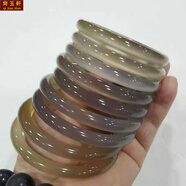 齊玉軒冰種玉髓叮當(dāng)鐲藍紅荔枝凍灰冰圓細(xì)條手鐲粉水晶瑪瑙少女手環(huán) 圈口60