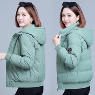 啄木鳥(niǎo)棉服女2023新款短款棉衣女冬季寬松中加厚冬裝小棉襖外套女 綠色 3XL [140-160斤]