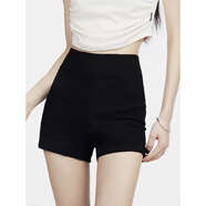 茯見(jiàn)  高腰西裝短褲外穿女夏黑色休閑短褲2025韓版小個(gè)子顯瘦高級感熱 黑色高腰短褲 S 【建議91-100斤】