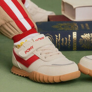 PONY波尼運動(dòng)鞋童鞋經(jīng)典高彈防滑軟底舒適透氣魔術(shù)貼易穿脫休閑鞋 234K1SO58RD 白/紅 30 適合腳長(cháng)約186~190mm