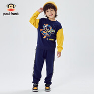 大嘴猴（paul frank）童裝兒童套裝長(cháng)袖男女童2024秋冬季新款衛衣衛褲舒適親子兩件套 藏青色 130