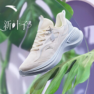 安踏（ANTA）葉子3輕質跑鞋女夏季新款輕便減震透氣跑步運動鞋休閑鞋 象牙白/淺霧灰-3 37.5